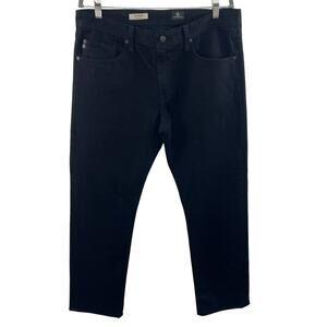 AG Adriano Goldschmied Black Cotton Blend The Graduate Tailored Leg Size 34